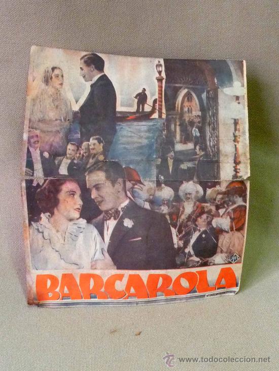 Cine: PROGRAMA DE CINE, ORIGINAL, BARCAROLA, 1936, WAGNER - Foto 2