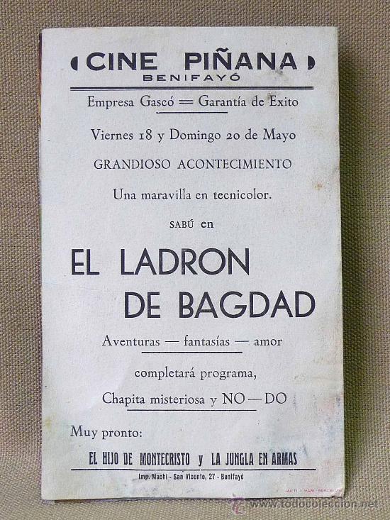 Cine: PROGRAMA DE CINE, ORIGINAL, EL LADRON DE BAGDAD, VIEDT-SABU - Foto 3