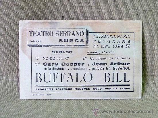 Cine: PROGRAMA DE CINE, ORIGINAL, BUFFALO BILL, GARY COOPER - Foto 2