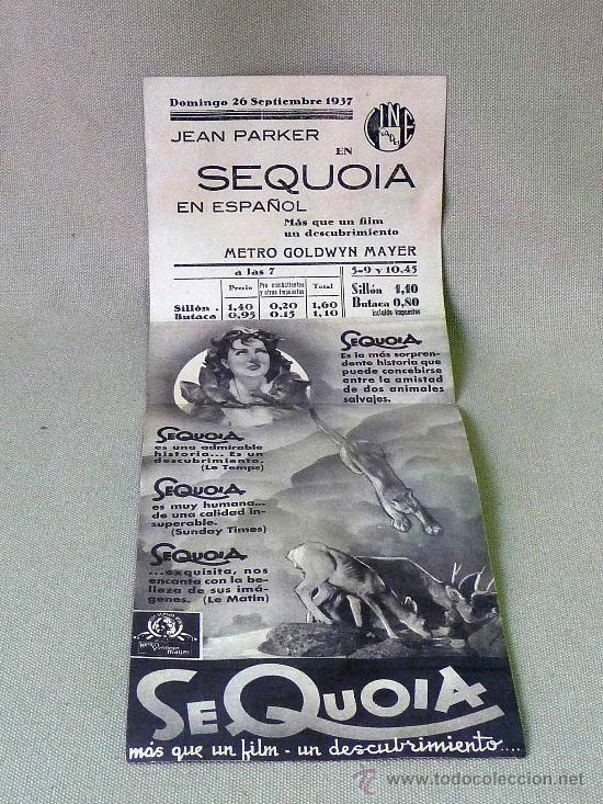 Cine: PROGRAMA DE CINE, SE QUOIA, JEAN PARKER, - Foto 3