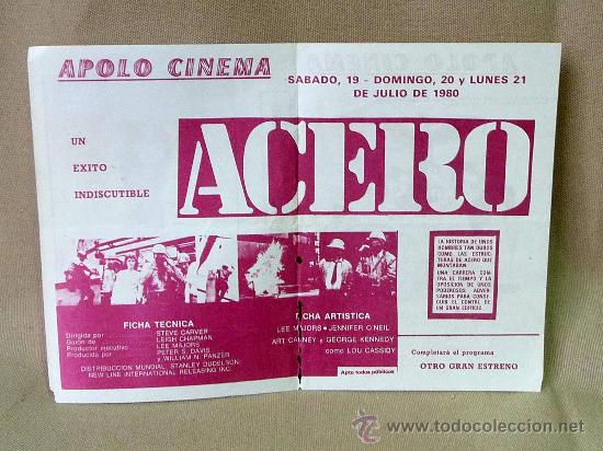 Cine: PROGRAMA DE CINE, EL ULTIMO MAGNATE, ACERO, 1980, - Foto 2