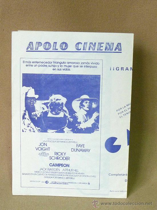 Cine: PROGRAMA DE CINE, CAMPEON, 1980, JON VOIGHT - Foto 3