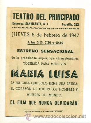 Cine: MARIA LUISA  - PROGRAMA ORIGINAL CON  PUBLICIDAD - IMPECABLE - Foto 2