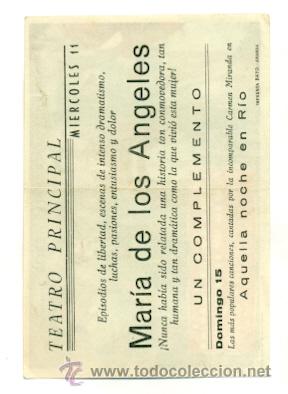 Cine: MARIA DE LOS ANGELES   - PROGRAMA ORIGINAL CON  PUBLICIDAD - - Foto 2