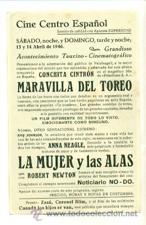 Cine: MUJER Y LAS ALAS   - PROGRAMA ORIGINAL CON  PUBLICIDAD - - Foto 2