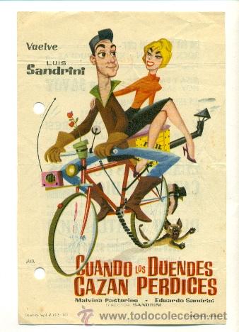 Cine: CUANDO LOS DUENDES CAZAN PERDICES  - PROGRAMA ORIGINAL CON  PUBLICIDAD - - Foto 1