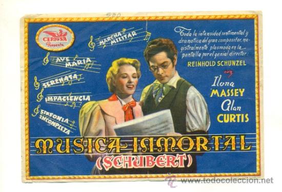 Cine: MUSICA INMORTAL  - PROGRAMA ORIGINAL CON  PUBLICIDAD - - Foto 1
