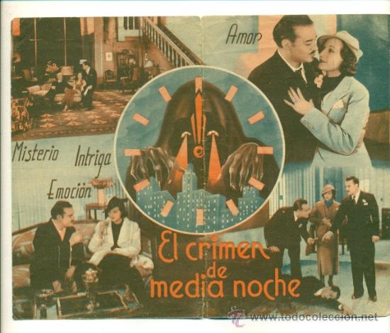Cine: CRIMEN DE MEDIANOCHE  - PROGRAMA ORIGINAL CON PUBLICIDAD - - Foto 2
