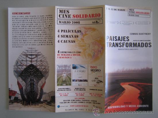 Folhetos de m&atilde;o de filmes antigos de cinema: Folleto de mano triple del estreno - paisajes transformados