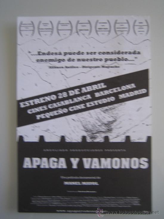 Folhetos de m&atilde;o de filmes antigos de cinema: Folleto de mano del estreno - apaga y vamonos