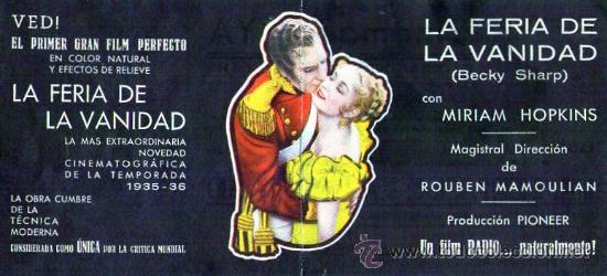 Cine: LA FERIA DE LA VANIDAD - CINE goya - zaragoza