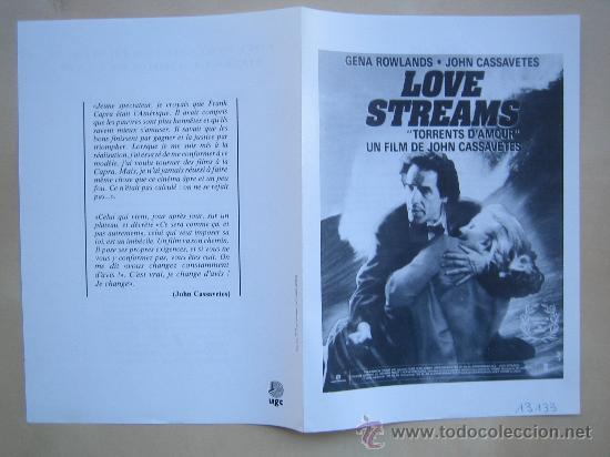 Folhetos de m&atilde;o de filmes antigos de cinema: Folleto de mano doble frances - love streams cassavetes