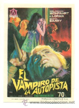 Cine: VAMPIRO DE LA AUTOPISTA - PROGRAMA ORIGINAL SIN PUBLICIDAD - ! IMPECABLE &iexcl; - Foto 1
