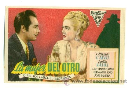 Cine: MUJER DEL OTRO , LA  - PROGRAMA ORIGINAL SIN  PUBLICIDAD - - Foto 1
