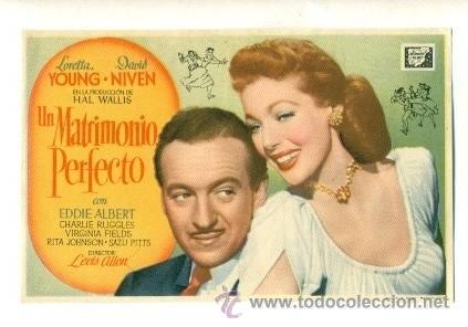 Cine: MATRIMONIO PERFECTO - PROGRAMA ORIGINAL SIN PUBLICIDAD - - Foto 1