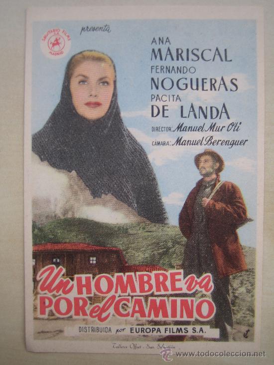 Folhetos de m&atilde;o de filmes antigos de cinema: Folleto de mano - un hombre va por el camino