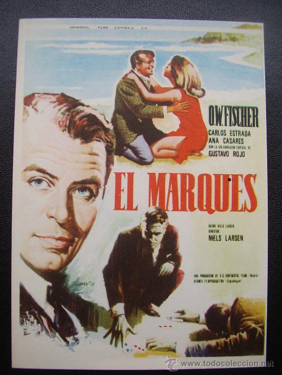 Folhetos de m&atilde;o de filmes antigos de cinema: EL MARQUES