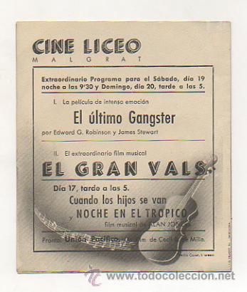 Cine: EL GRAN VALS. CINE LICEO - MALGRAT. - Foto 3