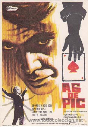 Folhetos de m&atilde;o de filmes antigos de cinema: AS DE PIC - Director: Nick Nostro - Actores: George Ardisson, Joaqu&iacute;n D&iacute;az, Lena Von Martens.../ Cin