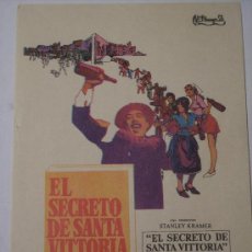 Cine: EL SECRETO DE SANTA VITTORIA (ANTHONY QUINN / VIRNA LISI / HARDY KRUGER). Lote 23404985