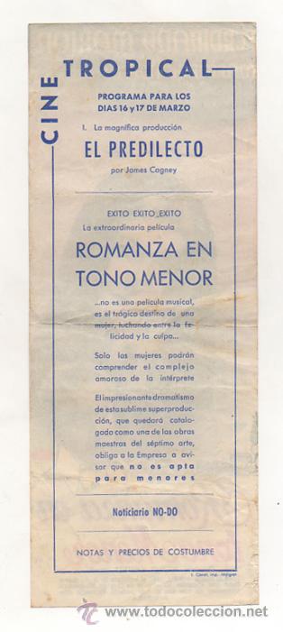 Cine: ROMANZA EN TONO MENOR. CINE TROPICAL. - Foto 2