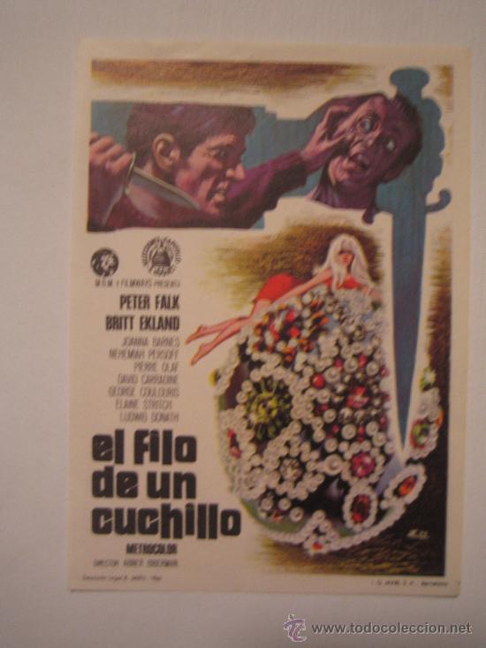 Folhetos de m&atilde;o de filmes antigos de cinema: folleto de mano - el filo de un cuchillo capitolio