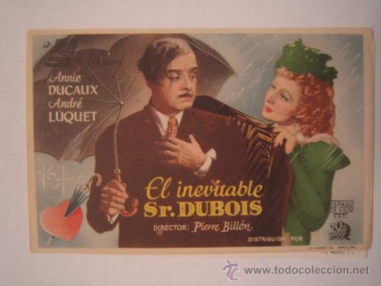 Folhetos de m&atilde;o de filmes antigos de cinema: folleto de mano - el inevitable sr dubois fox