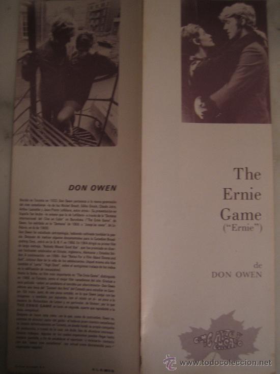 Folhetos de m&atilde;o de filmes antigos de cinema: the ernie game - folleto de mano doble local del estreno
