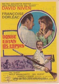 Flyers Publicitaires de Films Anciens: DONDE ESTAN LOS ESPIAS - Teatro Principal de Alicante - Director: Val Guest - Actores: David Niven,