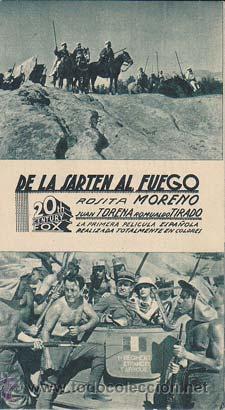 Flyers Publicitaires de Films Anciens: DE LA SARTEN AL FUEGO - Teatro Circo de Orihuela (Alicante) - Director: John Reinhardt - Actores: Ro