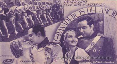 Flyers Publicitaires de Films Anciens: GRANADEROS DEL AMOR - Teatro Circo de Orihuela (Alicante) - Director: John Reinhardt - Actores: Rao