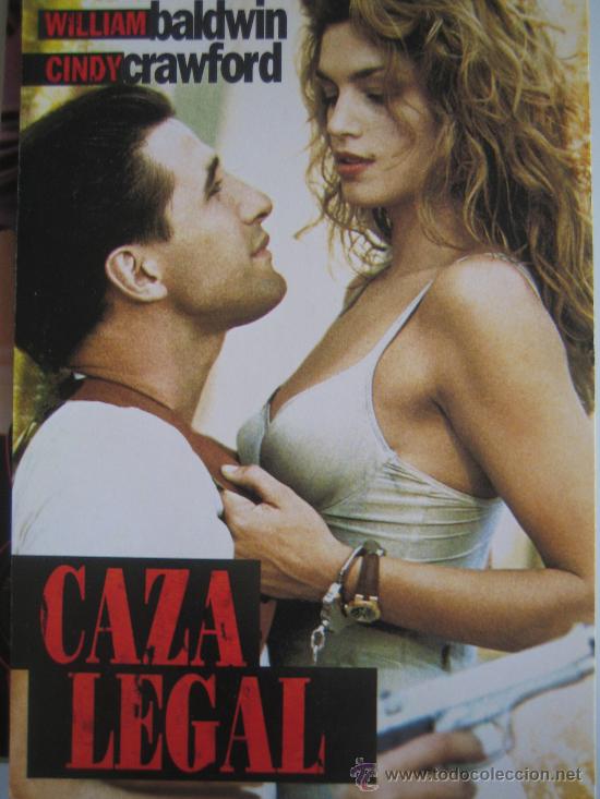 Cine: Folleto de mano tarjeta del estreno - caza legal cindy crawford