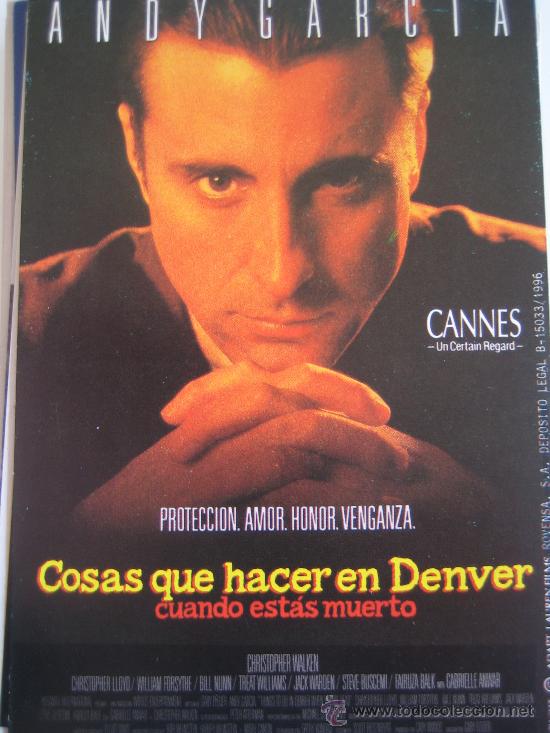 Flyers Publicitaires de Films Anciens: Folleto de mano tarjeta del estreno - cosas que hacer en denver cuando estas muerto - lauren films