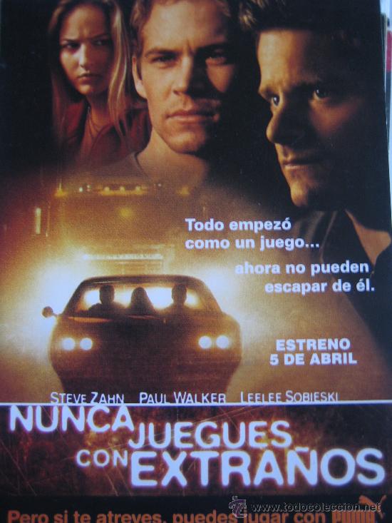 Kino: Folleto de mano tarjeta del estreno - nunca juegues con extra&ntilde;os
