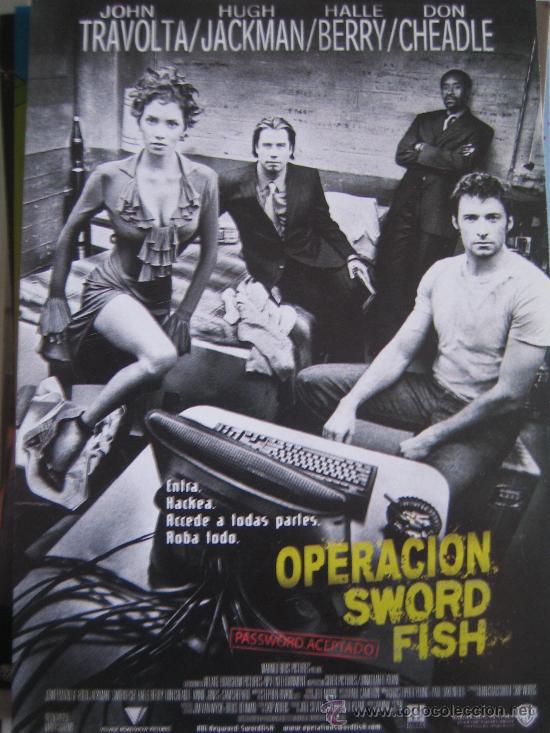 Kino: Folleto de mano invitacion del estreno - operacion swordfish - halle berry hugh jackman travolta