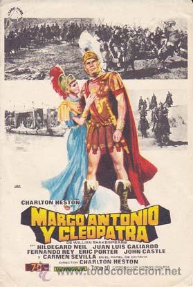 Cine: MARCO ANTONIO Y CLEOPATRA - Director: Charlton Heston - Actores: Charlton Heston, Hildegard Neil, Ju