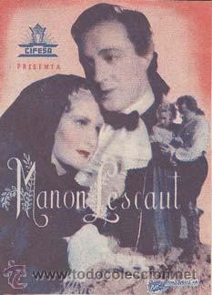 Cinema: MANON LESCAUT - Director: Carmine Gallone - Actores: Alida Valli, Vittorio de Sica.../ Cine Italiano
