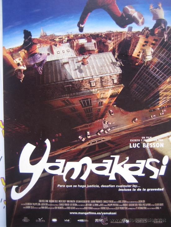 Flyers Publicitaires de Films Anciens: Folleto de mano tarjeta del estreno - yamakasi
