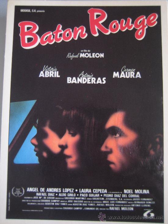 Cine: baton rouge - folleto de mano tarjeta del estreno - lauren films - antonio banderas victoria abril