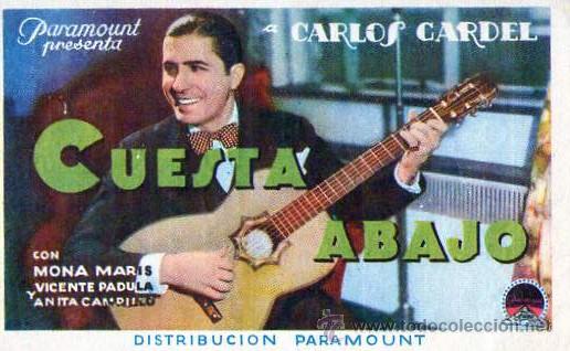 Cine: CUESTA ABAJO PROGRAMA TARJETA CON CINE IMPRESO - Foto 1
