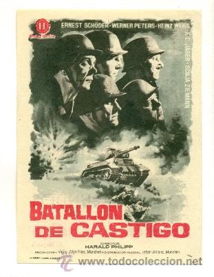 Cine: BATALLON DE CASTIGO - PROGRAMA ORIGINAL CON PUBLICIDAD  - IMPECABLE - Foto 1