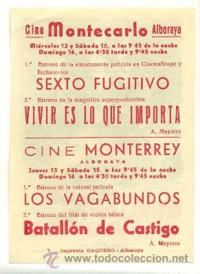 Cine: BATALLON DE CASTIGO - PROGRAMA ORIGINAL CON PUBLICIDAD  - IMPECABLE - Foto 2