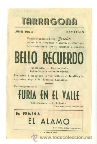 Cine: BELLO RECUERDO - PROGRAMA ORIGINAL CON PUBLICIDAD - IMPECABLE - Foto 2