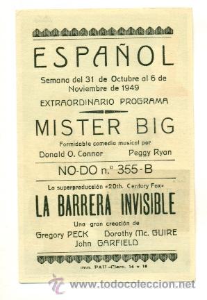 Cine: BARRERA INVISIBLE - PROGRAMA ORIGINAL CON PUBLICIDAD - - Foto 2