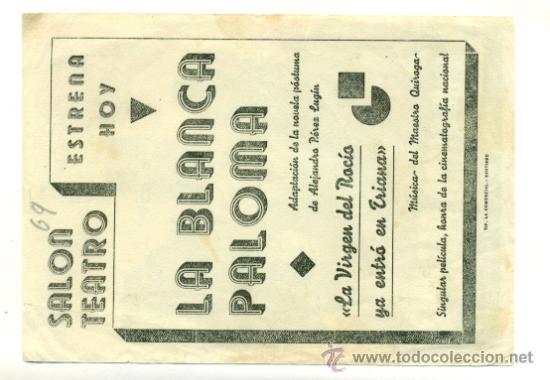 Cine: BLANCA PALOMA - PROGRAMA ORIGINAL   CON  PUBLICIDAD  - - Foto 2