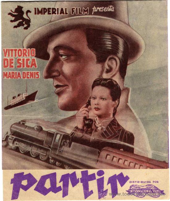 Cine: PROGRAMA CINE DOBLE - PARTIR - VITTORIO DE SICA - MARIA DENIS - Foto 1