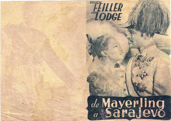 Cine: PROGRAMA CINE DOBLE - DE MAYERLING A SARAJEVO - EDUICH FEILLER - JOHN LODGE - Foto 2