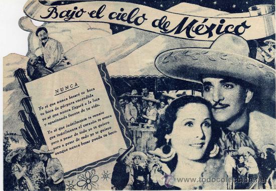 Cine: PROGRAMA CINE DOBLE TROQUELADO - BAJO EL CIELO DE MEXICO - CHAFLAN - Foto 3