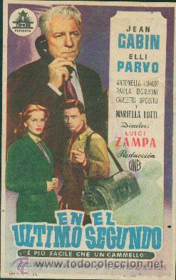 Folhetos de m&atilde;o de filmes antigos de cinema: EN EL ULTIMO SEGUNDO