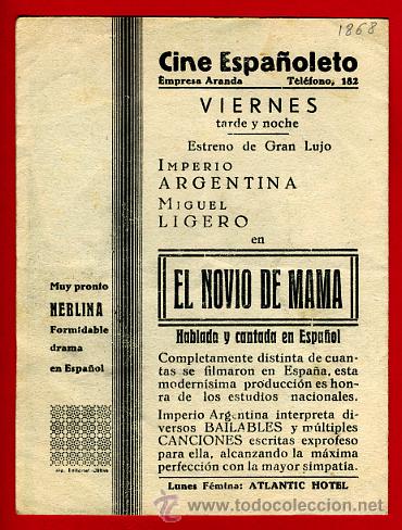 Cine: EL NOVIO DE MAMA , DOBLE , ORIGINAL, S1868 - Foto 3